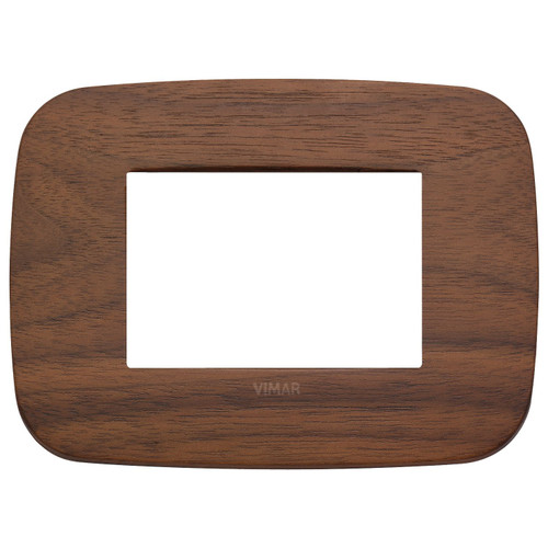 Vimar Arké Round Cover Plate, 3-Module, Solid Wood