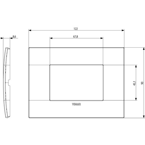 Vimar Arké 19653 Classic 3-Module Cover Plate, 122 x 90 mm, IP00