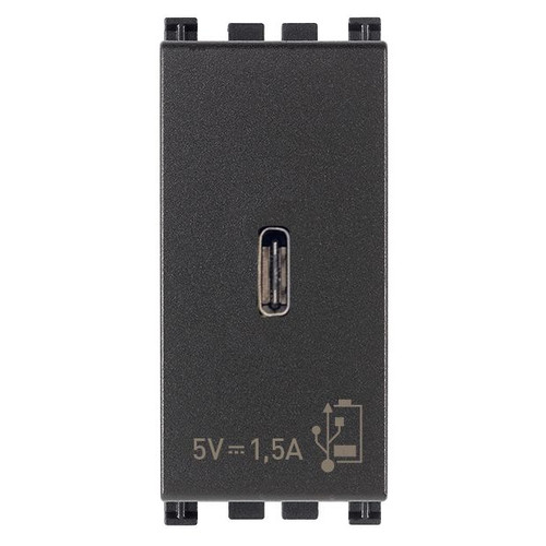 Vimar Arké USB Charging Outlet, 120-240V AC, 1 Module