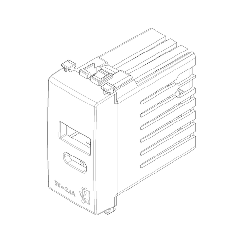 Vimar Arké USB Charging Outlet, 120-240V AC, 1 Module