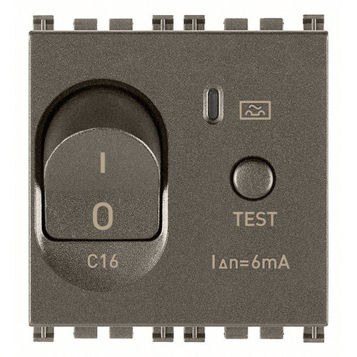 Vimar Arké RCBO, 1P+N, 120-230V, 50/60 Hz, 2 Modules, IP40