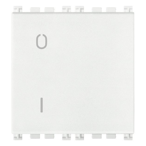 Vimar Arké 19015 2-Pole 1-Way Rocker Switch, 16AX, 250V, IP40, Flush-Mount, Lightable, Replaceable Button