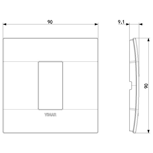 Vimar - Arké 19641 Classic Cover Plate - 1-Module, Plastic - Apollo Lighting