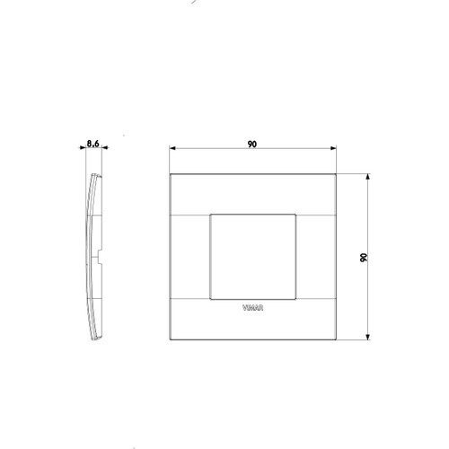 Vimar - Arké 19642 Classic Cover Plate - 2 Module, Metal - Apollo Lighting