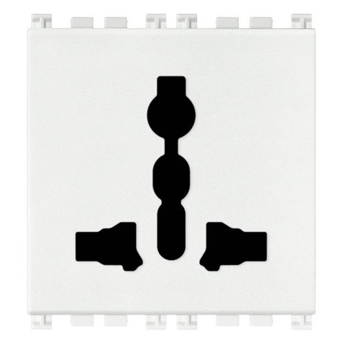 Vimar - Arké 19257 SICURY Socket Outlet - 13A, 250V, Multistandard, 2 Modules - Apollo Lighting