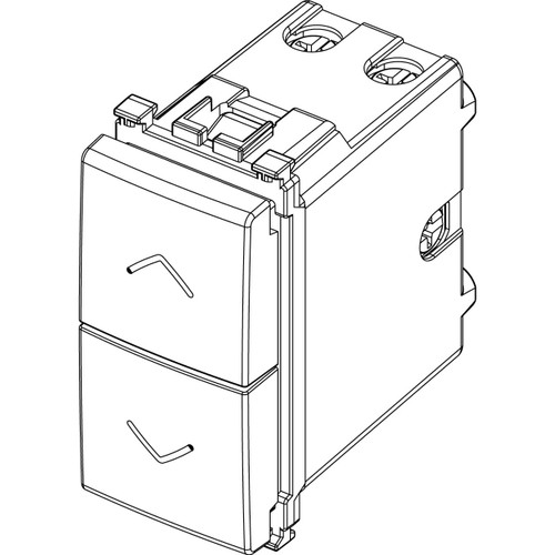 Vimar Arké Two-Button 2-Way Switch, 2P, 10AX 250V, 6 Terminals, Directional Arrows, Central OFF Position