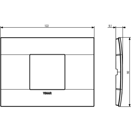 Vimar - Arké 19652 Classic Cover Plate - 2 Central Module, Plastic - Apollo Lighting