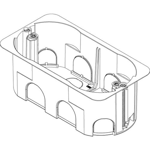 Vimar Flush-Mount Hollow Wall Mounting Box, 4-Module, 50mm Deep, Light Blue, Glow Wire 850C