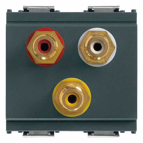 Vimar Idea 16333 3x RCA Socket Outlet, Flush Mount, IP20 - Apollo Lighting