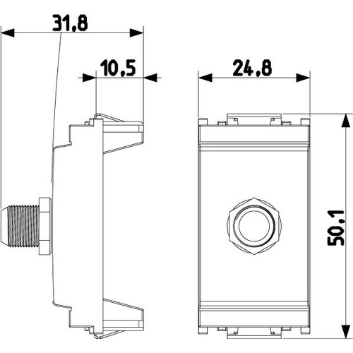 Vimar Idea Coaxial Socket Outlet, F-Type Female, Up to 2400 MHz