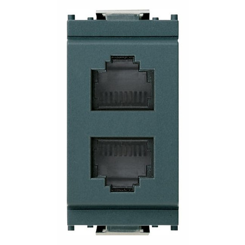 Vimar Idea Double RJ11 Phone Socket, 6P4C, Screw Terminals, IP20