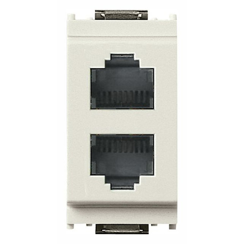 Vimar Idea Double RJ11 Phone Socket, 6P4C, Screw Terminals, IP20