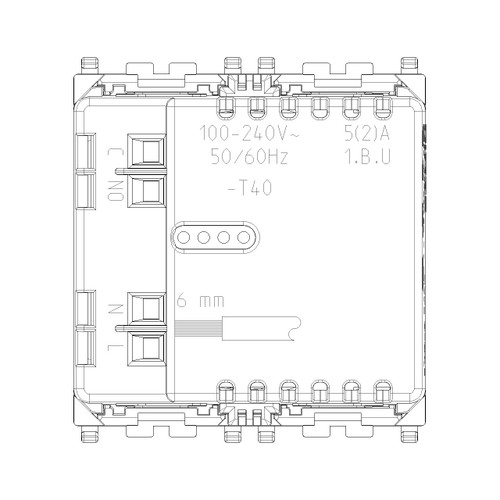 Vimar Smart Clima Rotary Dial Thermostat, For Linea/Eikon/Arké/Plana Cover Plates, For Idea Mounting Frame 16723, 100-240V, 5(2)A Relay Output, Heat/Cool On/Off, White LED Display, IP30, 2-Module, Grey Housing