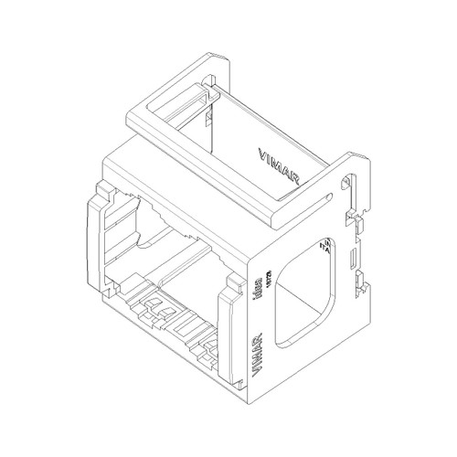 Vimar Idea 2-Module DIN-Rail Mounting Frame, DIN 60715 TH35, RAL 7035 - Apollo Lighting