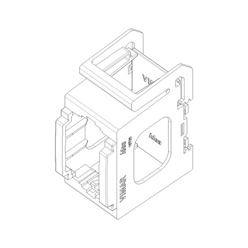 Vimar DIN Rail Mounting Frame, 1-Module, 2x17.5mm, RAL 7035 Grey