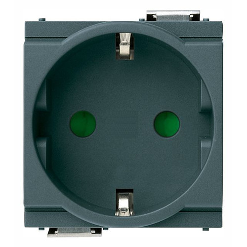 Vimar Idea German SICURY Socket Outlet, 2P+E, 16A 250V, IP20, 2 Reduced Modules