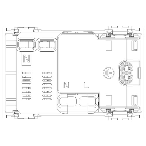 Vimar Idea SICURY Bpresa Socket Outlet, Italian Standard P17/11, 2P+E 16A 250V, C16 RCBO, 10mA, 3 Modules