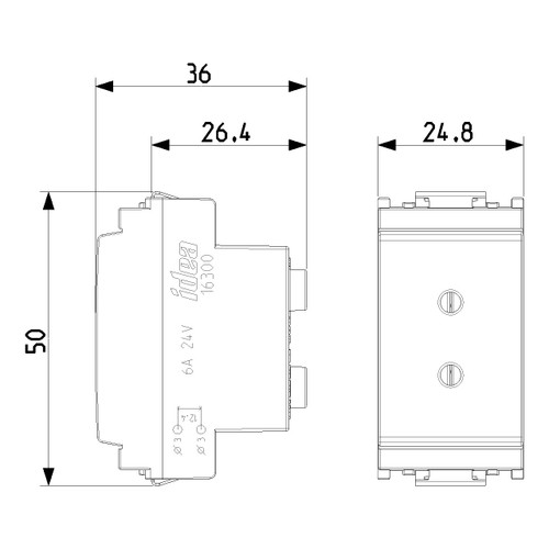 Vimar Idea 2P 6A 24V SELV Socket Outlet, For Plug 01620, 3 mm Pins, 12.4 mm Spacing