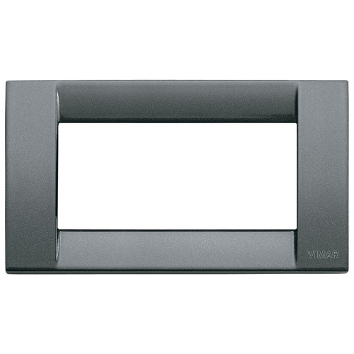Vimar - Idea 16734 Classica Cover Plate - 4 Module, Die Cast Metal, Clamp Mounting - Apollo Lighting
