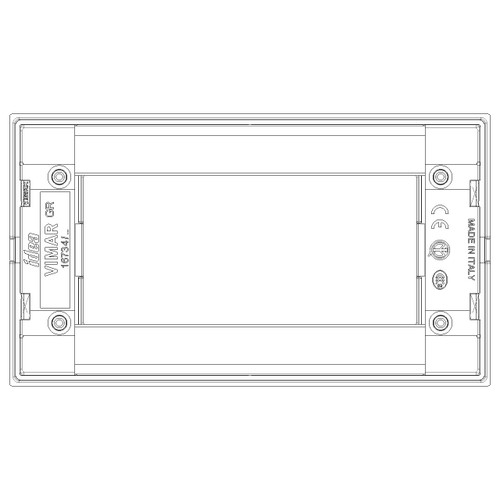 Vimar - Idea 16734 Classica Cover Plate - 4 Module, Die Cast Metal, Clamp Mounting - Apollo Lighting