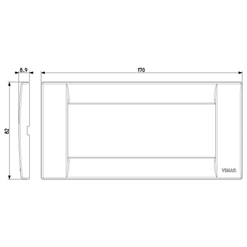 Vimar Idea Classica 5-Module Cover Plate, Clamp Mounting
