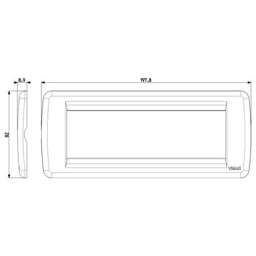 Vimar Idea Rondò 6-Module Cover Plate, Clamp Mounting