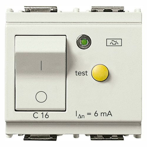 Vimar Idea RCBO Circuit Breaker, 1P+N, 120-230V, 50-60Hz, IP40, 2 Modules