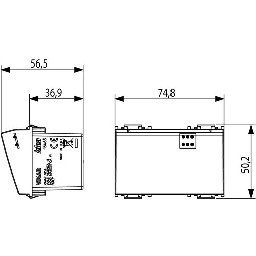 Vimar Idea Vertical Badge Switch, 16A 250V Change-Over Relay, 230V AC, 24V AC/DC, 3 Modules