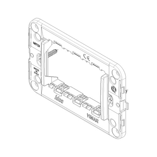 Vimar Idea 3-Module Mounting Frame, For 2-Module Arké Devices, For Idea Cover Plates, For 3-Module Mounting Boxes