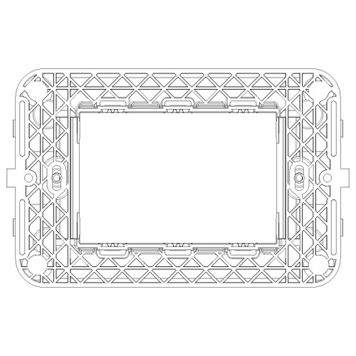 Vimar Idea 3-Module Mounting Frame, For 2-Module Arké Devices, For Idea Cover Plates, For 3-Module Mounting Boxes
