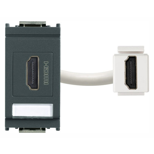 Vimar Idea HDMI 2.1b Socket Outlet, 1-Module, Keystone Fixing, Flush Mount, IP20