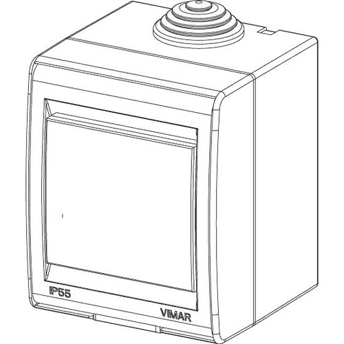 Vimar Idea IP55 2-Module Surface-Mount Enclosure, For 8000 Special Modules, RAL 7035 Grey - Apollo Lighting
