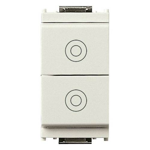Vimar Idea Double Push Button, 1P NO + 1P NO, 10A 250V, IP40, Flush Mount