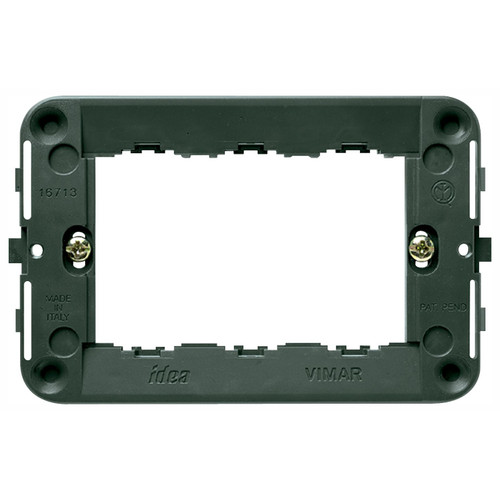 Vimar Idea 3-Module Mounting Frame, With Screws, 60 x 97 mm, Grey - Apollo Lighting