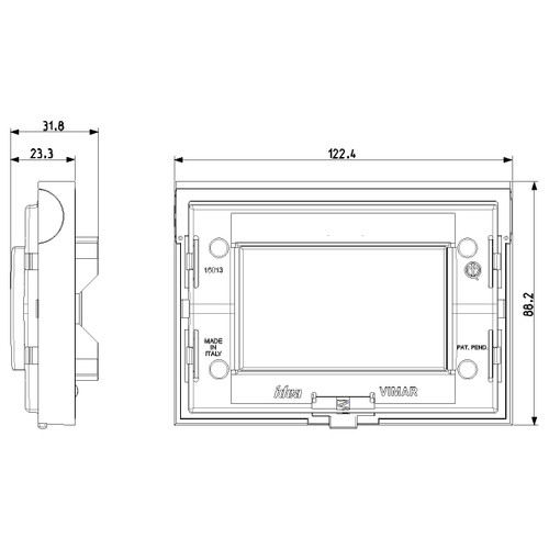 Vimar Idea 3-Module Mounting Frame, For Classica Cover Plates, For 3-Module Flush Mounting Boxes, IP55, With Screws