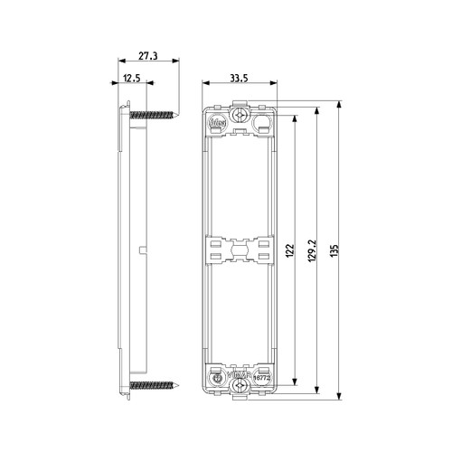 Vimar Idea 2-Module Flush Panel Mounting Frame, With Screws, Grey