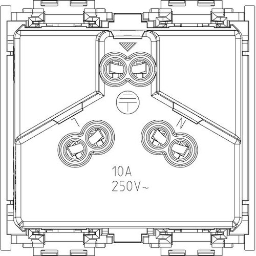 Vimar Idea Australian Socket Outlet, AS/NZS 3112, 2P+E, 10A 250V, IP20, 2 Modules, SICURY