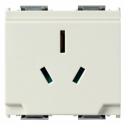 Vimar Idea SICURY Australian Socket Outlet, AS/NZS 3112, 2P+E, 15A 250V, 2 Modules, IP20