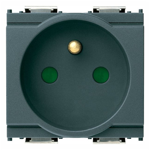 Vimar Idea SICURY French Standard Socket Outlet, 2P+E, 16A, 250V, 2 Modules, IP20