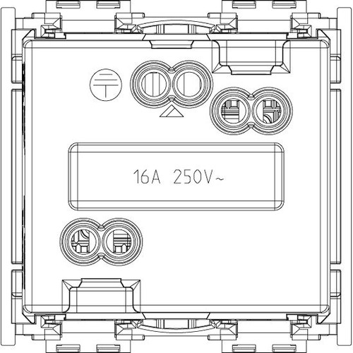 Vimar Idea SICURY German Standard Socket Outlet, 2P+E, 16A 250V, 2 Modules, IP20