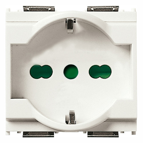 Vimar Idea SICURY Universal Socket Outlet, 2P+E, 16A, 250V, P40 Italian Standard, 2 Modules, IP20