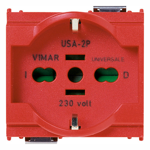 Vimar Idea SICURY 2P+E Universal Socket Outlet, 16A 250V, 2-Module, IP20