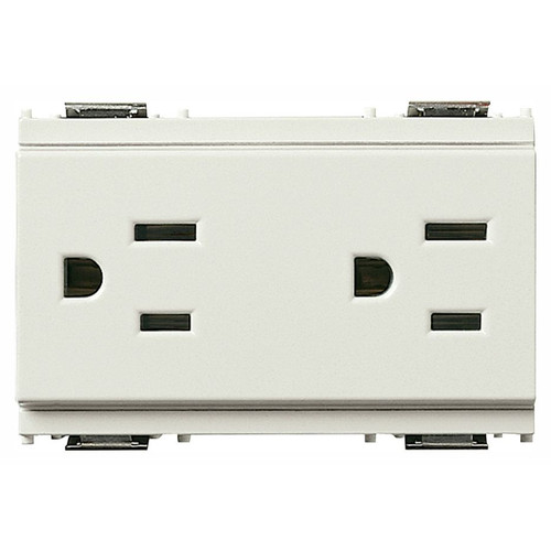 Vimar Idea Double 2P+E USA Socket Outlet, 15A, 127V, IP20, 3-Module