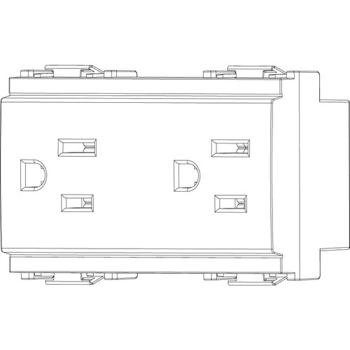 Vimar Idea Double 2P+E USA Socket Outlet, 15A, 127V, IP20, 3-Module