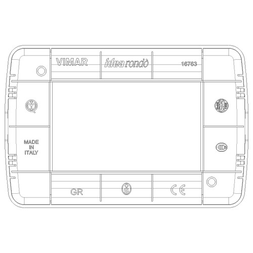 Vimar Idea Rondò Cover Plate, 3-Module, Clamp Mounting