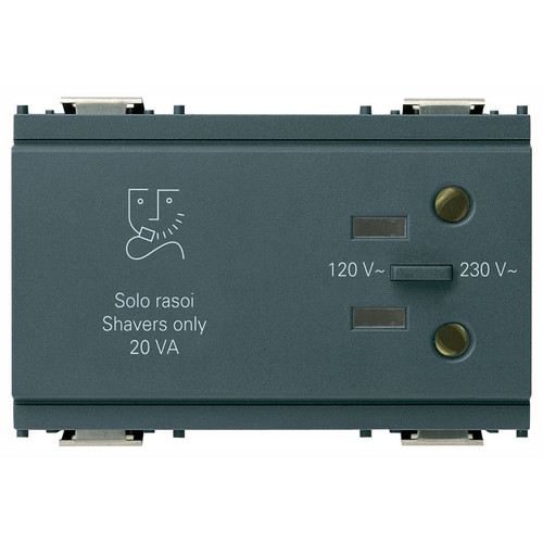 Vimar Idea Shaver Supply Unit, 3-Module, 20 VA, 120/230V