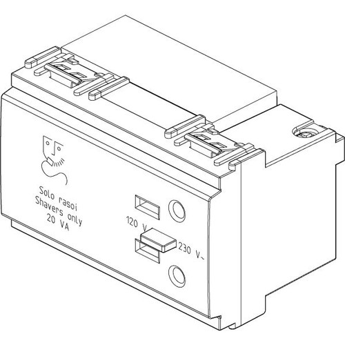 Vimar Idea Shaver Supply Unit, 3-Module, 20 VA, 120/230V
