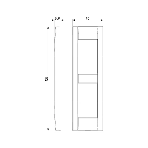 Vimar Idea Classica 2-Module Cover Plate, Die-Cast Metal, for Panel Mounting