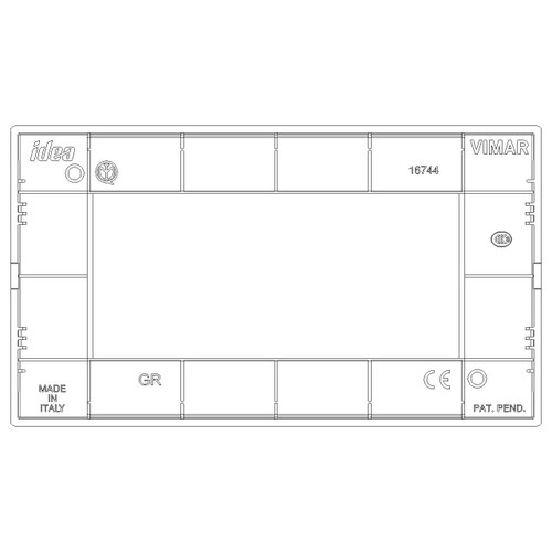 Vimar Idea Classica 4-Module Cover Plate, Horizontal/Vertical Mounting, 145 x 82 mm, Thermoplastic