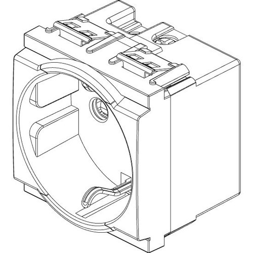 Vimar Idea SICURY Italian P30 Socket Outlet, 2P+E, 16A 250V, 2-Module, IP20